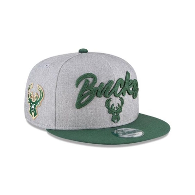 Milwaukee Bucks Gorra | New Era Official NBA Draft 9fifty Snapback Cap Mexico - Grises